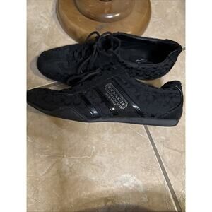 AUTH COACH REMONNA BLACK SNEAKERS 8.5 M Casual Black On Black. Monogram C